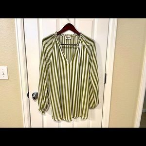 Striped peasant blouse